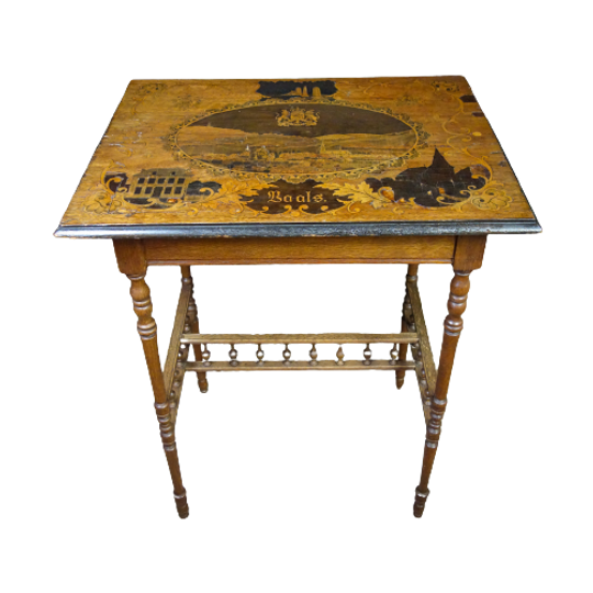 Drielandenpunt Vaals Antieke Bijzettafel – Ingelegd Hout 1