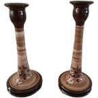 2 Mooie Keramieken Kaarsenstandaards. Handgemaakt thumbnail 1