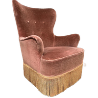 Vintage Roze Fauteuil/ Eenzit / Clubzetel