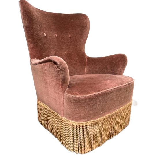 Vintage Roze Fauteuil/ Eenzit / Clubzetel 1