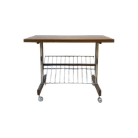 Houten Trolley Mer Rvs Details En Lectuur Gedeelte Onderin