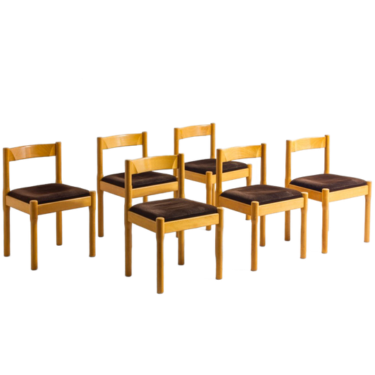 Mid-century Set Van 'carimate' Stoelen Door Vico Magistretti Voor Cassina 1