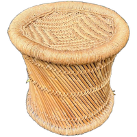 Vintage Bamboe - Jute Krukje/bijzettafeltje