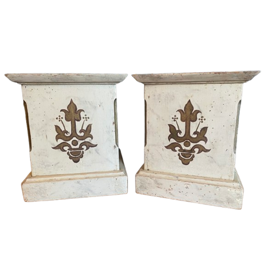 Set 2 X Unieke Kerk Zuilen Consoles Pied De Stalles Frans 1
