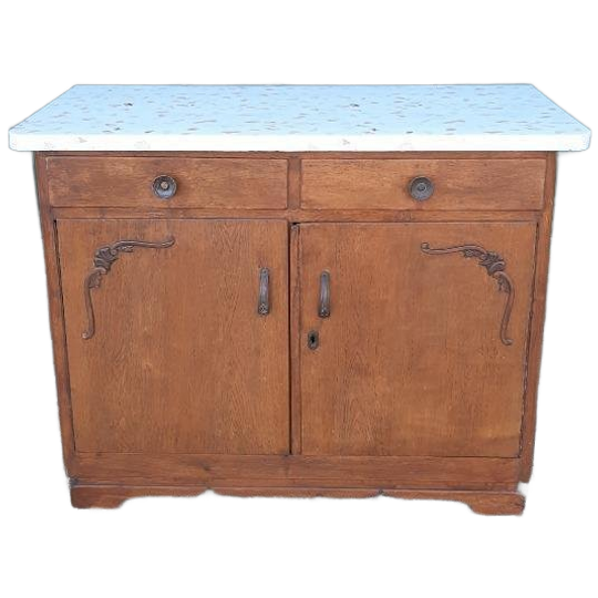 Karakteristiek Vintage Kastje Houten Halkastje Badkamerkastje 1