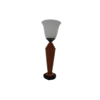 Art Deco Tafellamp, Bureaulamp Met Glazen Kap thumbnail 1