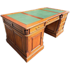 Klassieke Engelse Schrijftafel, Bureau, Partnerdesk, Met Led thumbnail 1