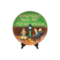 Vlaams Aardewerk Wandbord Met Spreuk