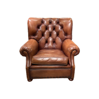 Engelse Bendic Xl Chesterfield Lounge Fauteuil In Cognac Leer