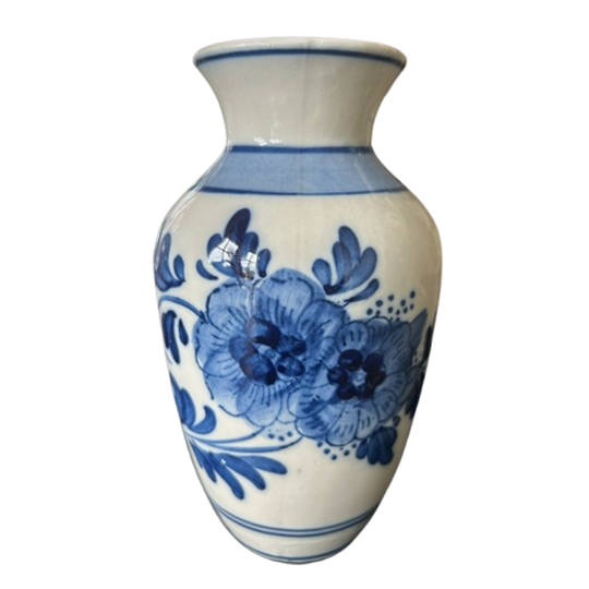Vaasje Handpainted Blue Flowers Vintage 1