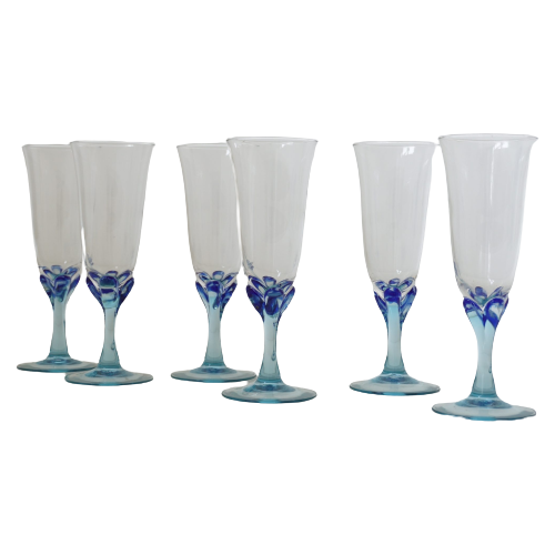 Champagne Flutes With Murano Detailed Glass Ornaments | Kerst