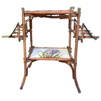 Jaren 60 Etagere Plantentafel Bamboe En Keramiek