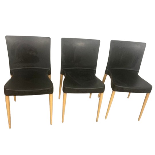 24 X Sintesi Stapelbare Kunstof Met Houten Poten Stoelen Italiaans Design 1