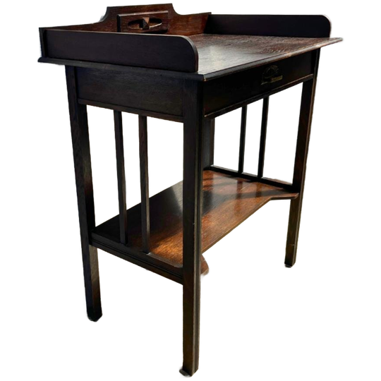 Vintage Tafeltje In Art Deco Stijl In Donker Gebeitst Hout 1