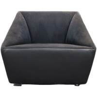 Postmodern Leather Armchair On Wheels By Cor