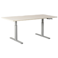 Gispen Tm Bureau, Gekalkt Eiken Blad, 170X80 Cm, Hoogte Instelbaar Onderstel D.M.V. Handslinger