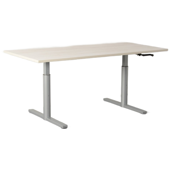Gispen Tm Bureau, Gekalkt Eiken Blad, 170x80 Cm, Hoogte Instelbaar Onderstel D.m.v. Handslinger 1