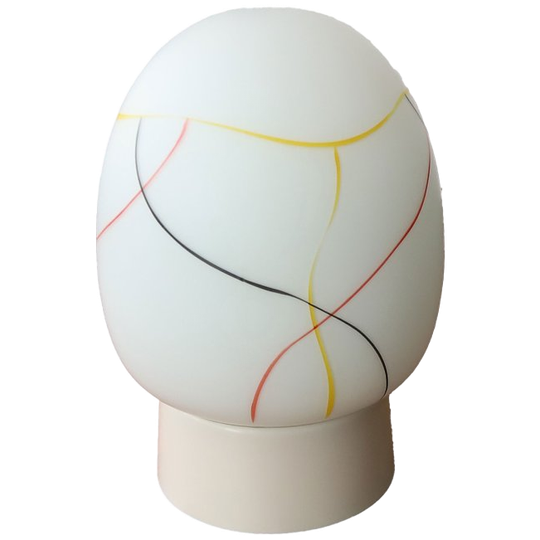 Vintage Design Plafonnière Opaline Met Speelse Lijnen, Jaren '50 1