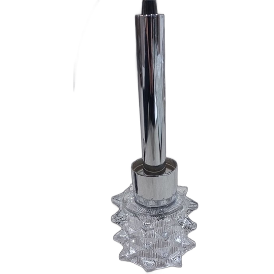 70's Vintage Chromé En Glazen Hanglamp. 1