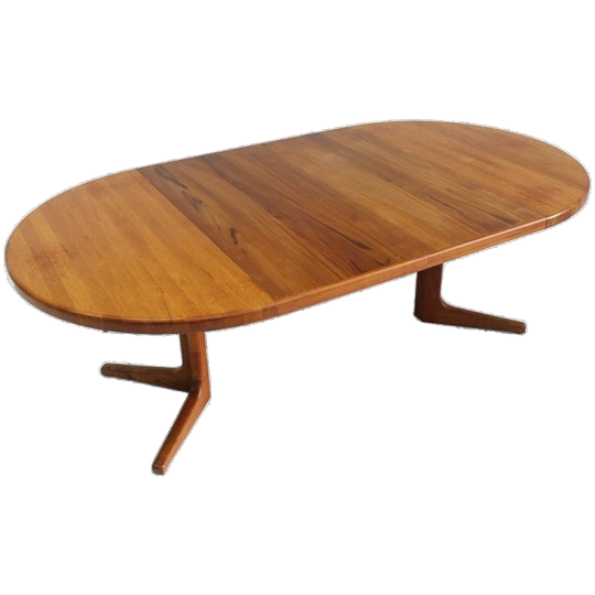 Vintage Deense Ronde Uitschuifbare Eettafel Tafel Massief Teak 1