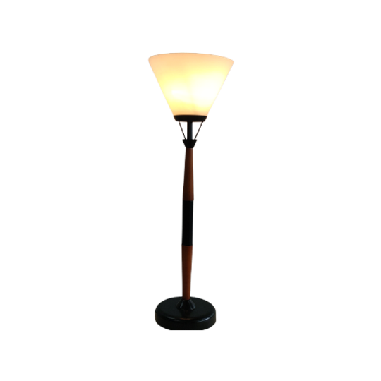 Vintage Tafellamp (opaline Glaskap) 1