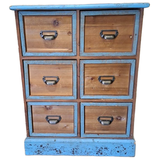Vintage Ladenkast, Apothekerskast, Archiefkast Afm: 58x40cm En 77cm Hoog. 1