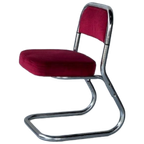 Jaren 70 Eetkamerstoel Vintage Eettafelstoel Retro Rood thumbnail 1