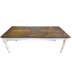 Prachtige Grote Landelijke Eettafel 220 Bij 97 Cm thumbnail 1