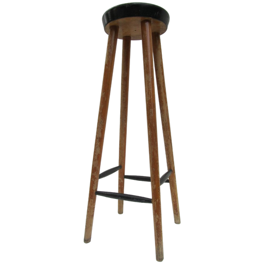 Retro Vintage Hoge Houten Barkruk/ Plantentafel Uit De Jaren 60 1