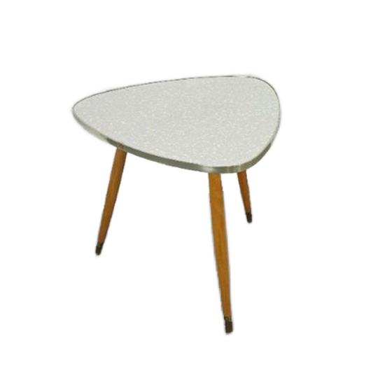 Hoge Bijzettafel Met Grijs Wit Formica Blad, Salontafel 1