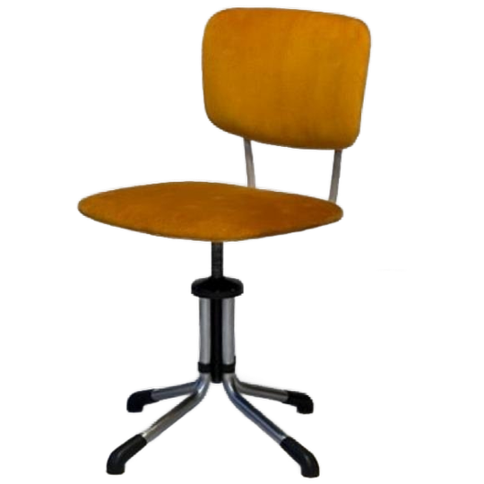 Gispen Burostoel Vintage Design Bureaustoel Geel Ribstof 1
