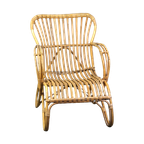 Vintage Jaren ’50 Dutch Design Rotan Fauteuil Met Mooie Organische Vormen thumbnail 1