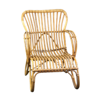 Vintage Jaren ’50 Dutch Design Rotan Fauteuil Met Mooie Organische Vormen