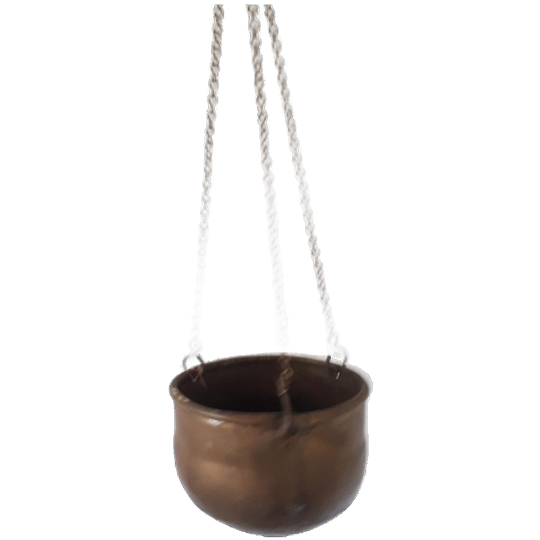* Antieke Koperen Hangpotje Voor Hangplant Hangpot Pot 1