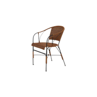 Decorative Wrought Iron And Rattan Side Chair 1970S
