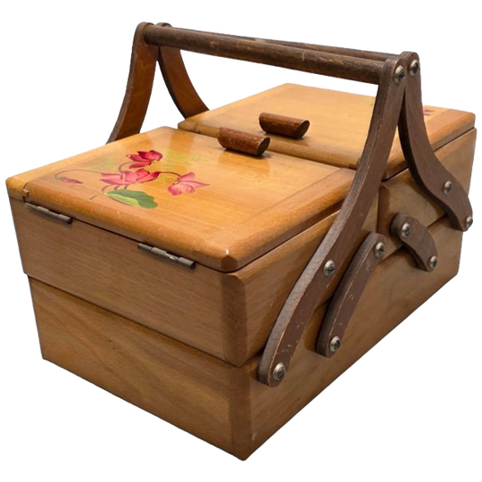 Vintage Franse Draagbare Naaikoffer, Jaren 60 1