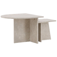Eves Salontafel Set - 60 X 60 Cm - Beige Marmerlook