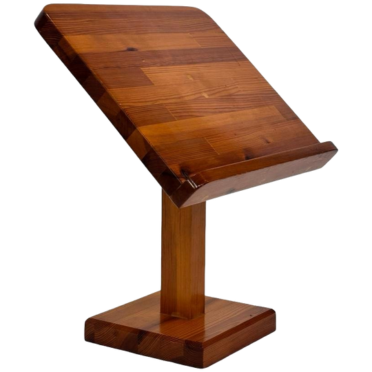 Vintage Grenenhouten Boekenstandaard / Magazine Jaren 70 1