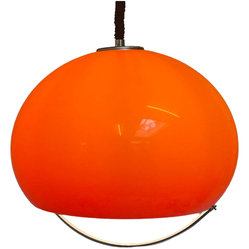 Luigi Massoni For Harvey Guzzini (Marked With Sticker) - Orange Hanging Pendant Lamp (Xl)