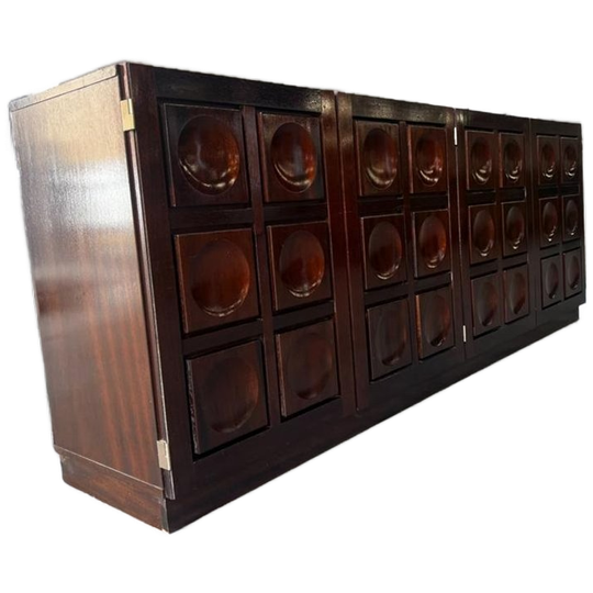 Vintage Houten Brutalist Kast / Dressoir / Buffetkast 1