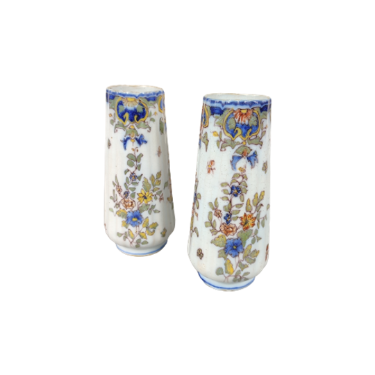 Duo Antieke Kleine Vaasjes Rouen 1