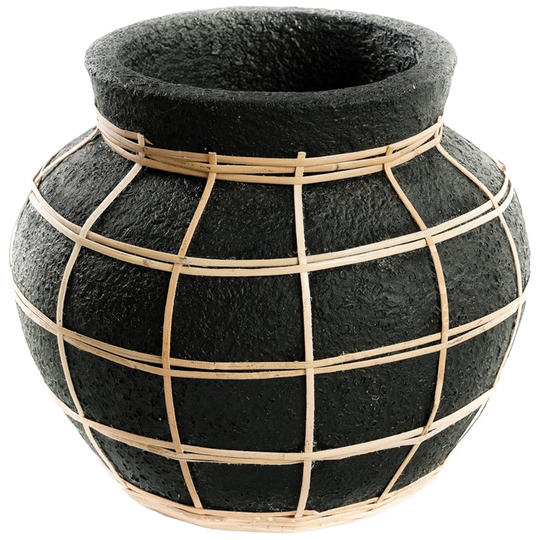 Bazar Bizar | De Belly Vaas - Zwart Naturel - S 1