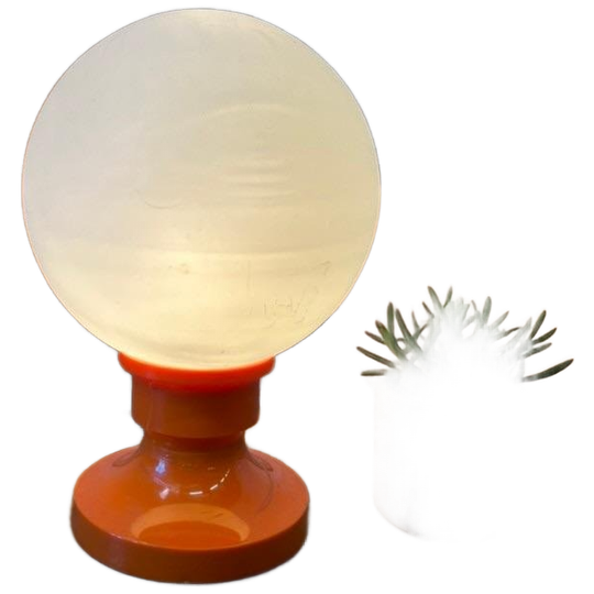 Vintage Oranje Bollamp / Mini Tafellamp 1