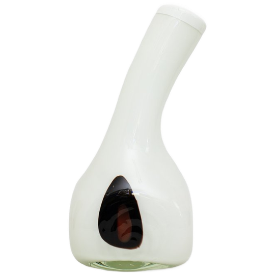 Witte Glazen Vaas Met Donkere ‘vlekken’ 1