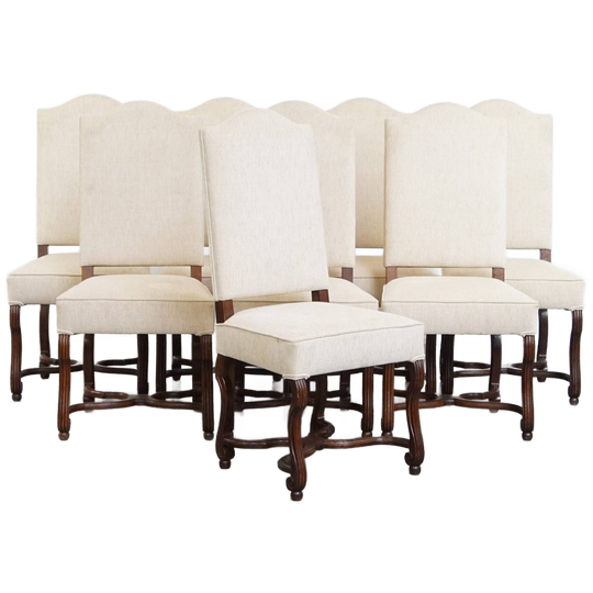 Chique En Comfortabele Set Van 8 Antieke Eetkamerstoelen Met Sierlijk Houten Frame 1