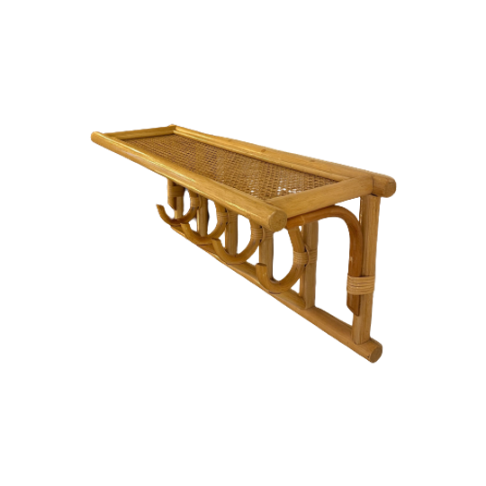 Wand Kapstok Van Bamboe En Webbing Rotan 1