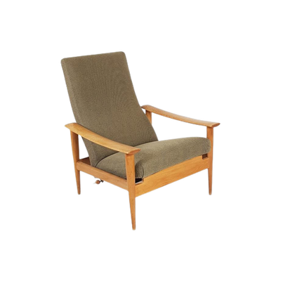 Vintage Deense Relax Fauteuil Verstelbaar | Groene Stoel