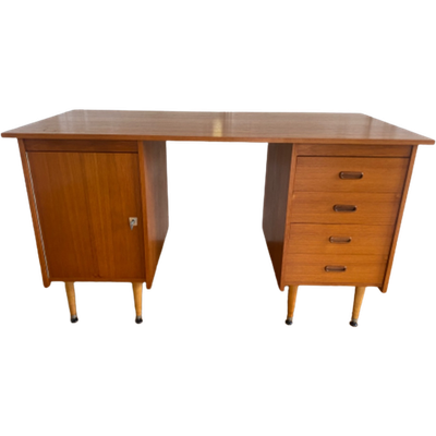 Vintage Teak Houten Bureau Uit De Jaren 50 / 60