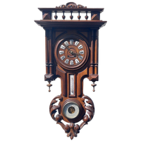 Antieke Franse Klok Met Barometer