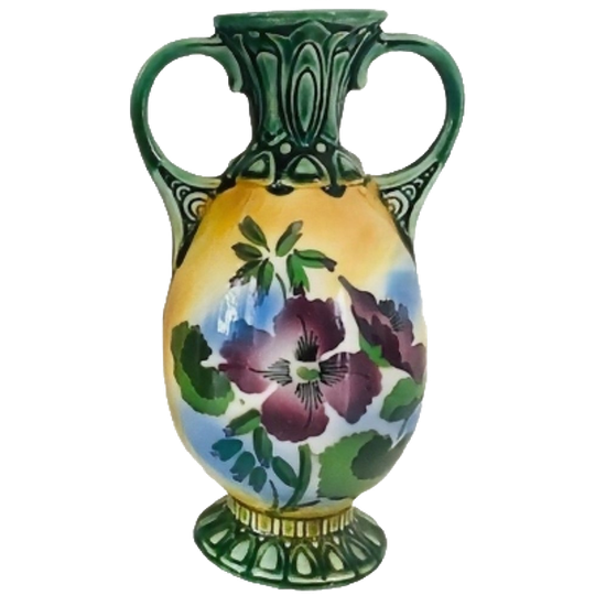 Art Deco Vaasje Art Nouveau Groen Bloemen 1920 1